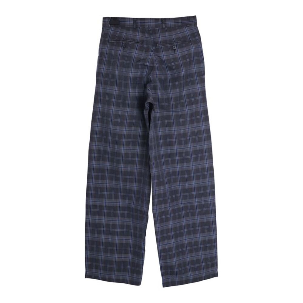 Dries Van Noten Checkered Pants in Navy Blue Cotton